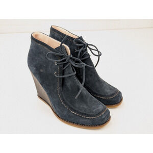 Tracy Reese Blue Suede Shoes Heels Ankle Booties "Jacoby" Plenty Size 9.5